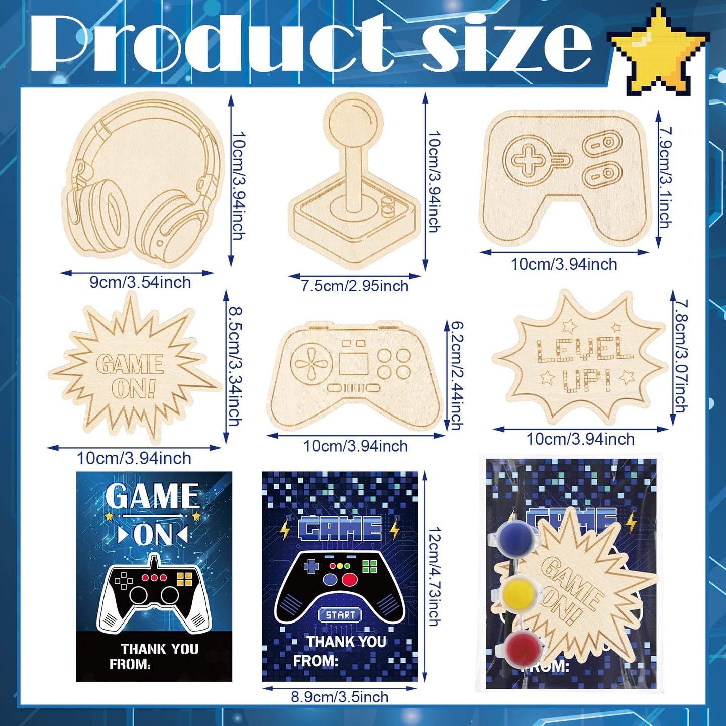 Chunful 24 Sets Video Game Painting Kits – DIY Gaming Party Favors & Home Craft Gifts
