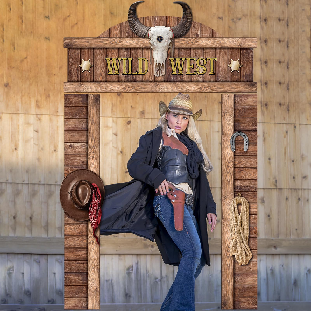 CHUNNIN West Cowboy Party Door Decoration | Wild West Saloon Banner