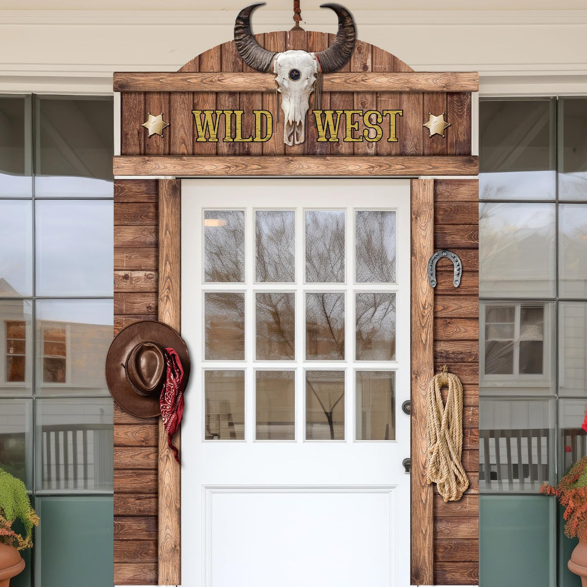 CHUNNIN West Cowboy Party Door Decoration | Wild West Saloon Banner