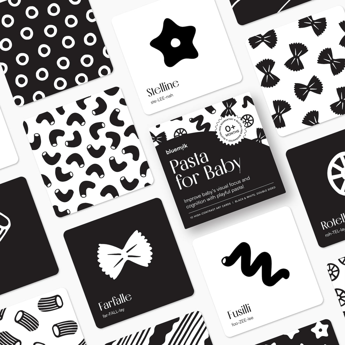 Chunky Deli Baby Pasta Cards – High-Contrast Flash Cards