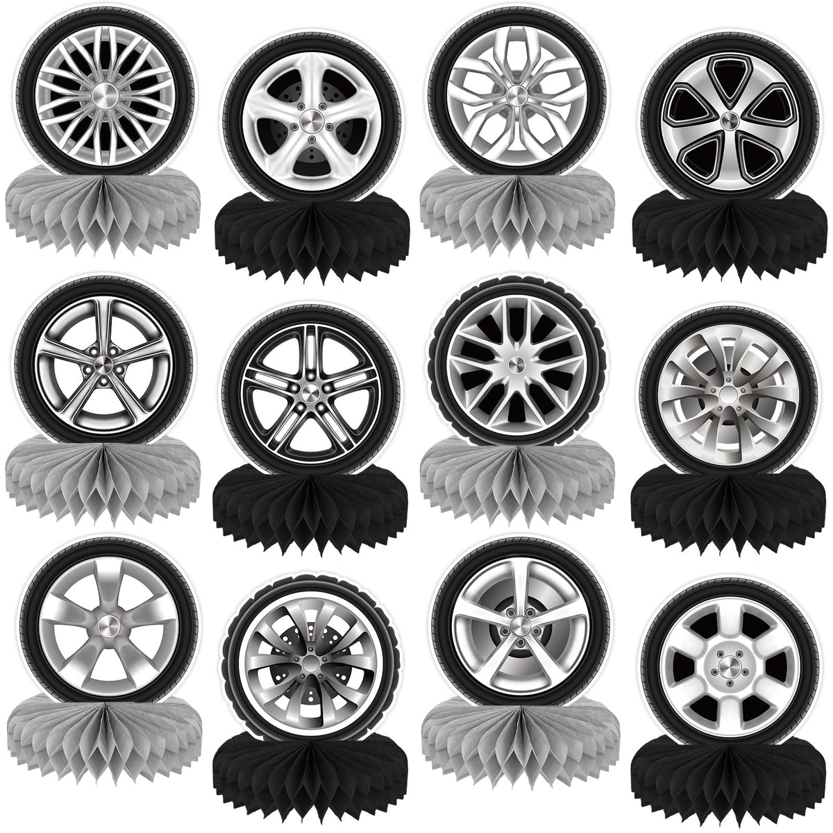 CHUNNIN 12Pcs Race Car Centerpieces – Car Themed Birthday Table Decor