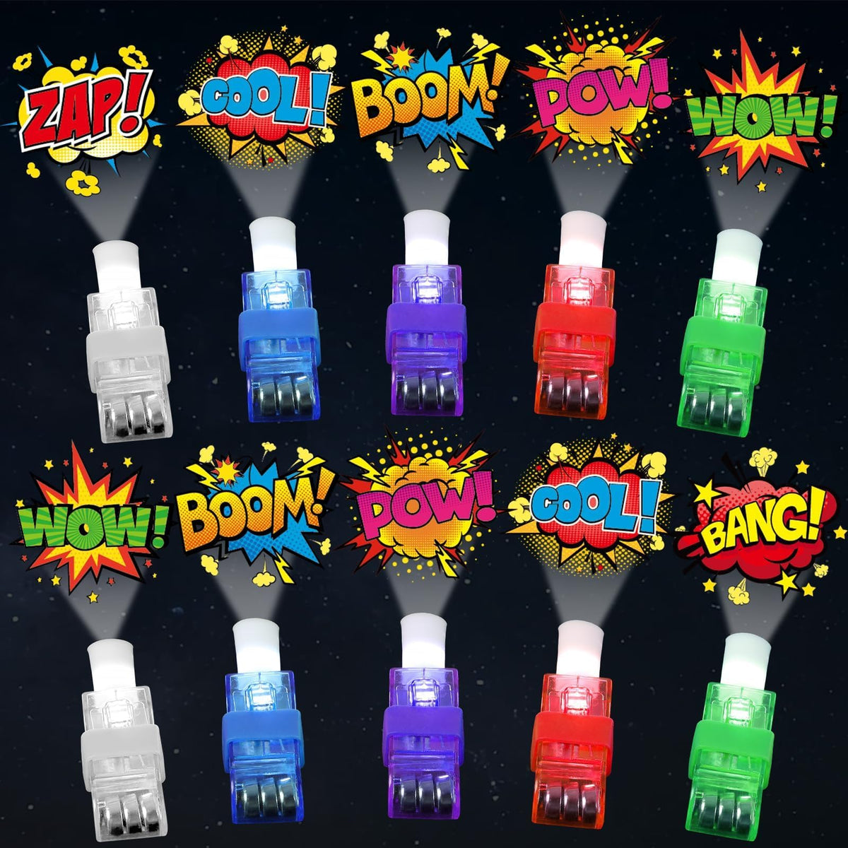 CHUNNIN 36 PCS Hero LED Finger Lights – Glow-in-the-Dark Party Favors