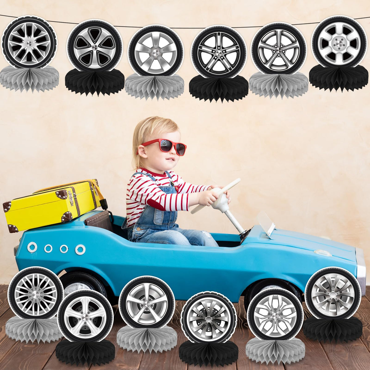 CHUNNIN 12Pcs Race Car Centerpieces – Car Themed Birthday Table Decor