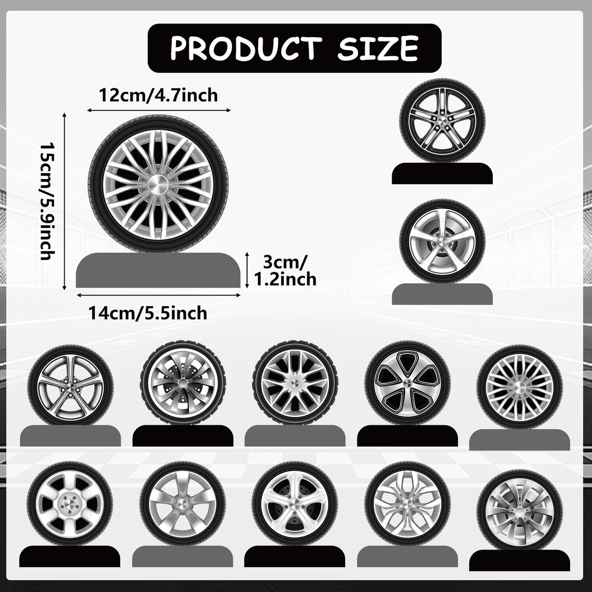 CHUNNIN 12Pcs Race Car Centerpieces – Car Themed Birthday Table Decor