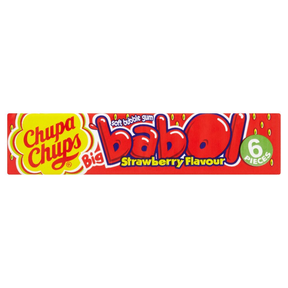 Chupa Chups Big Babol Strawberry Flavour Soft Bubble Gum 6 Pieces  27.6g  (Case of 20)
