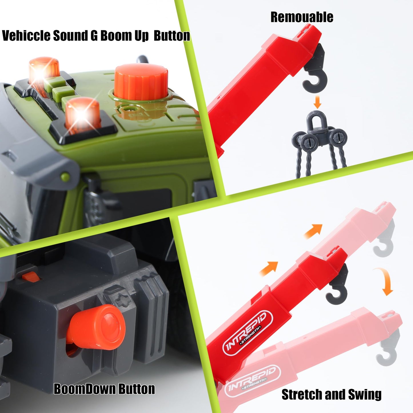 Chyucjl Large Farm Animal Transportation Truck Toy with Crane – Lights & Sounds for Ages 3–7