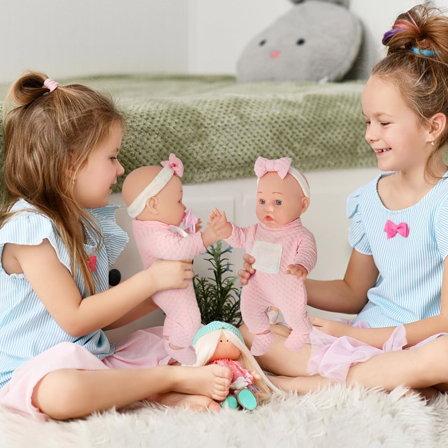 Chyyeerkidd 12in Baby Doll Gift Box – Pacifier, Bottle & Blanket | 3+ Pink