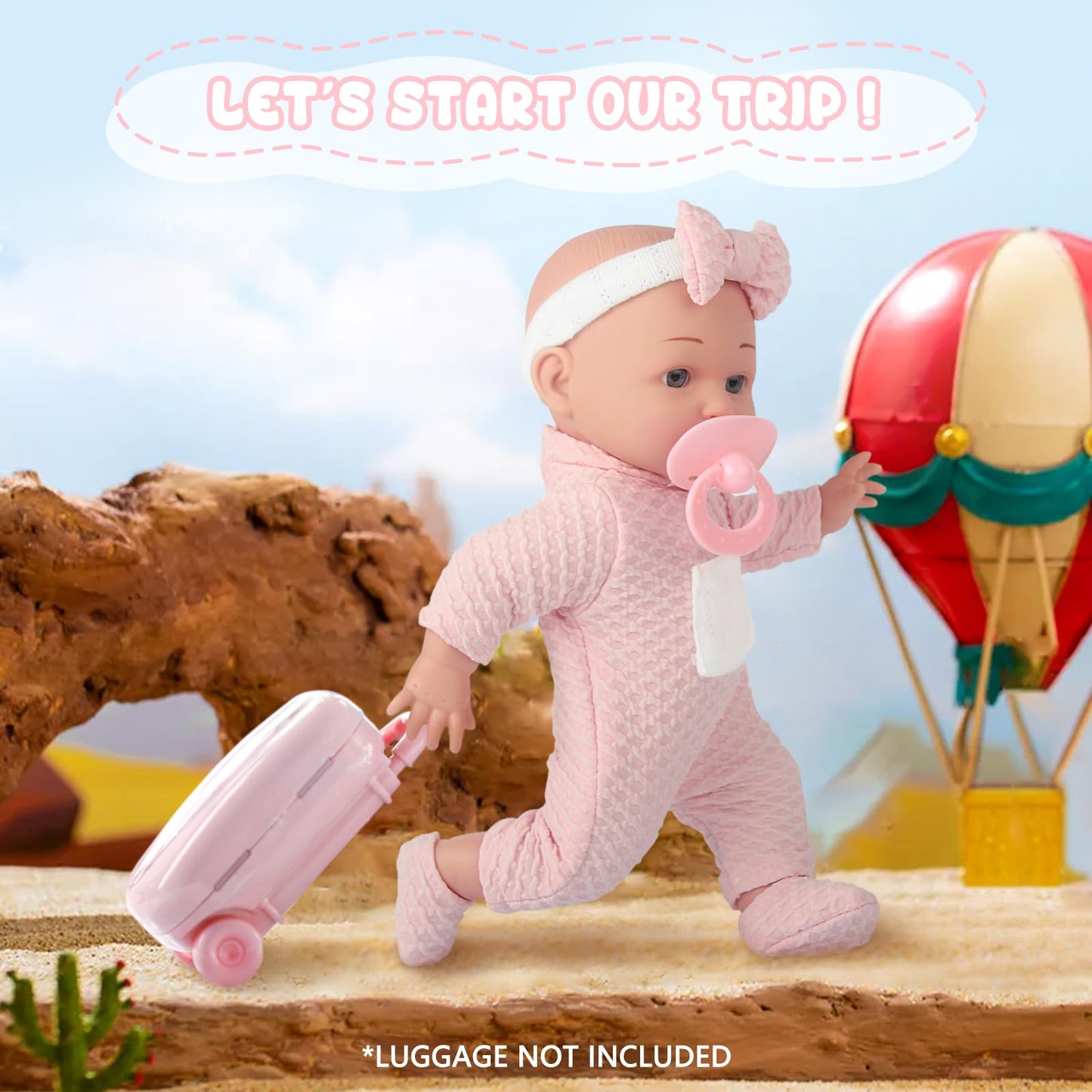 Chyyeerkidd 12in Baby Doll Gift Box – Pacifier, Bottle & Blanket | 3+ Pink