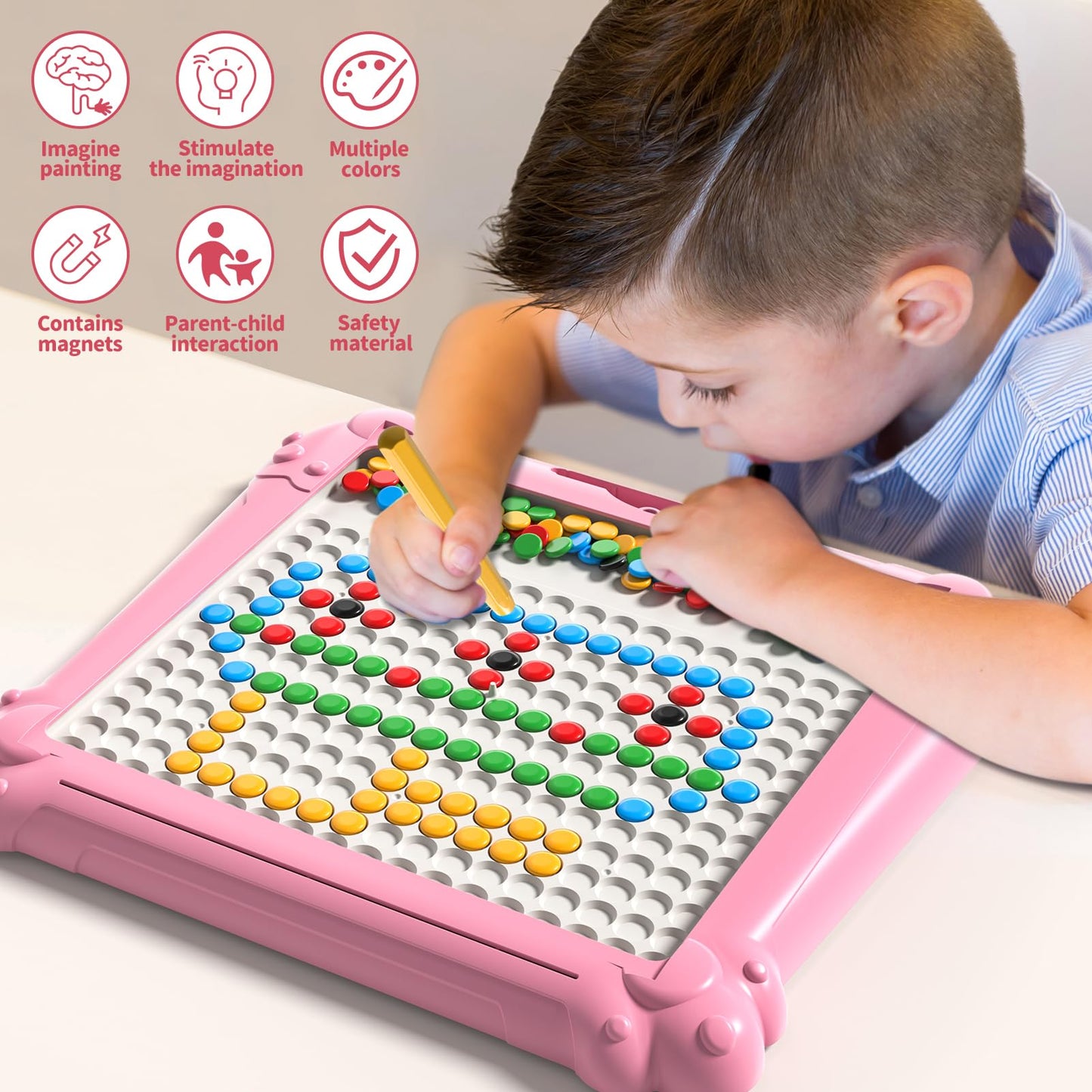 Ci Vetch 2-IN-1 Magnetic Drawing Board – Color Maze & Dot Art for Kids (Ages 3-8)