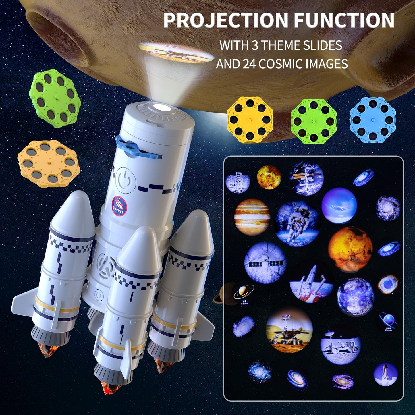 Ci Vetch Rocket Launcher Space Shuttle Toy – 2-in-1 STEM Building Set for Kids (Ages 3–9)