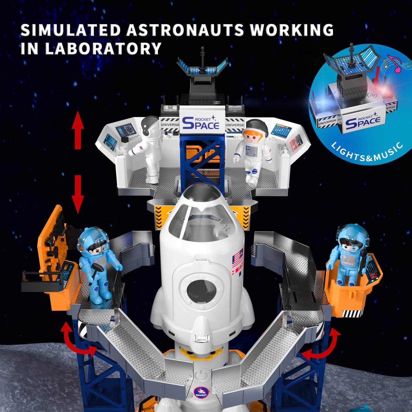 Ci Vetch Rocket Launcher Space Shuttle Toy – 2-in-1 STEM Building Set for Kids (Ages 3–9)