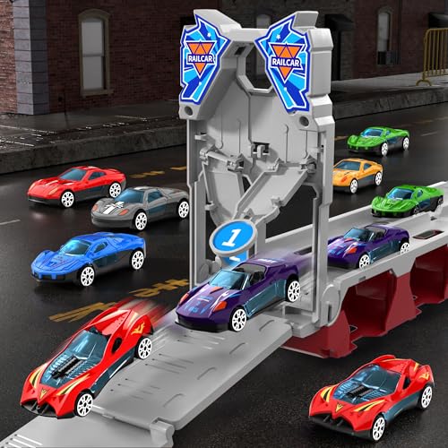 Ci Vetch 78-Inch Transport Truck Toy Set – 24 Die-Cast Cars, Dual-Launcher Race Track for Ages 1–7