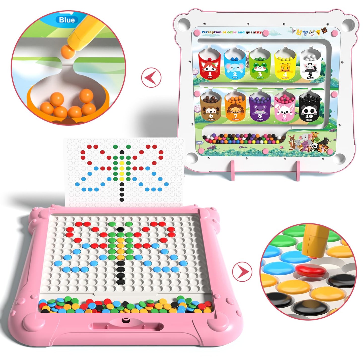 Ci Vetch 2-IN-1 Magnetic Drawing Board – Color Maze & Dot Art for Kids (Ages 3-8)