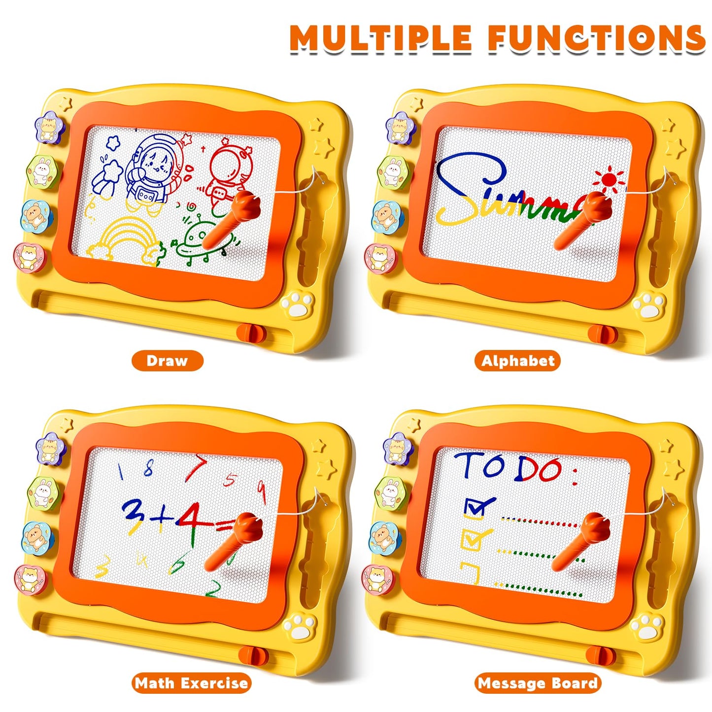 Ci Vetch Large Magnetic Drawing Board for 3-6 Year Olds | Mess-Free Doodle Board & Travel Toy