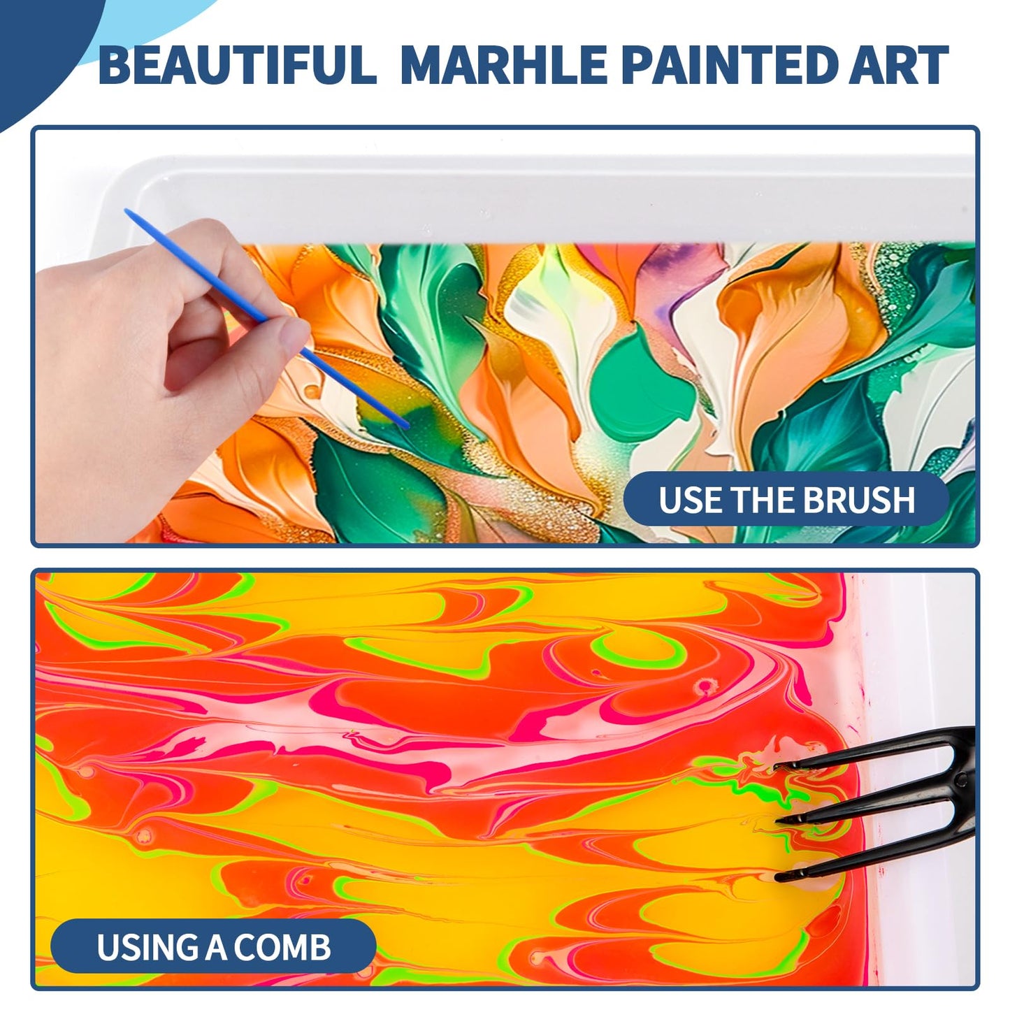 Ci Vetch Water Marbling Paint Kit for Kids – Non-Toxic Creative Arts & Crafts