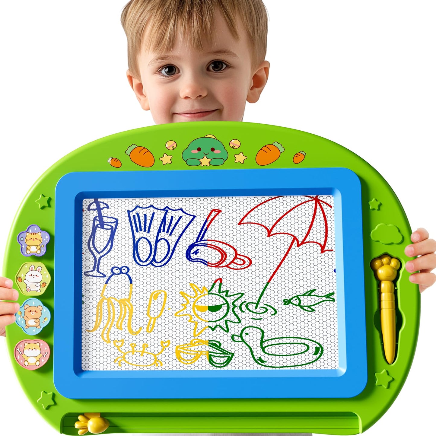 Ci Vetch Large Magnetic Drawing Board 13x17 in – Mess-Free Doodle Pad for Kids