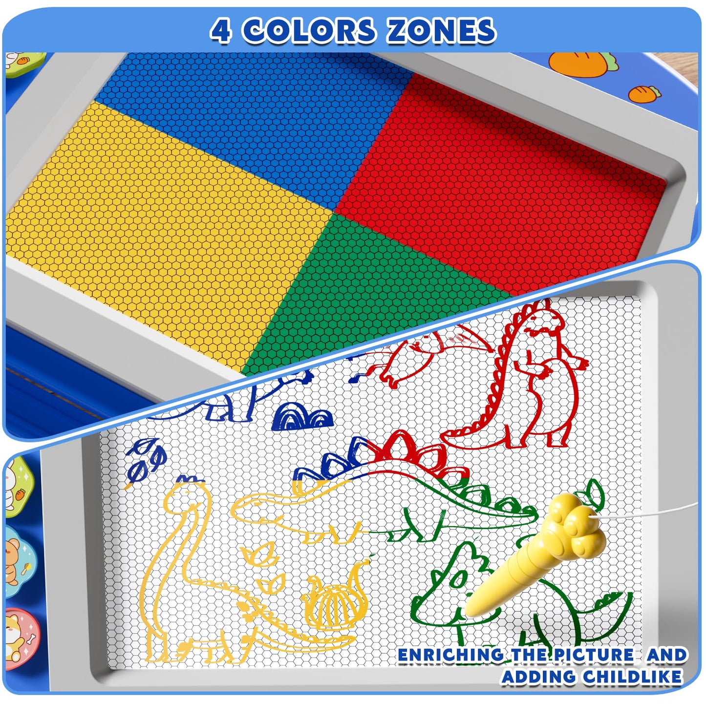 Ci Vetch Large Magnetic Drawing Board 13x17 in – Mess-Free Doodle Pad for Kids