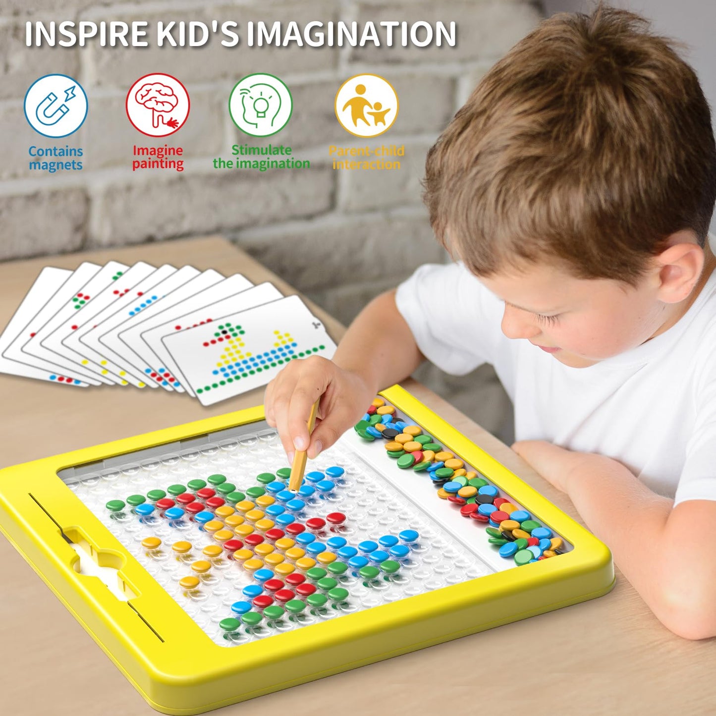 Ci Vetch Large Magnetic Dots Board for Kids – Montessori Drawing Toy