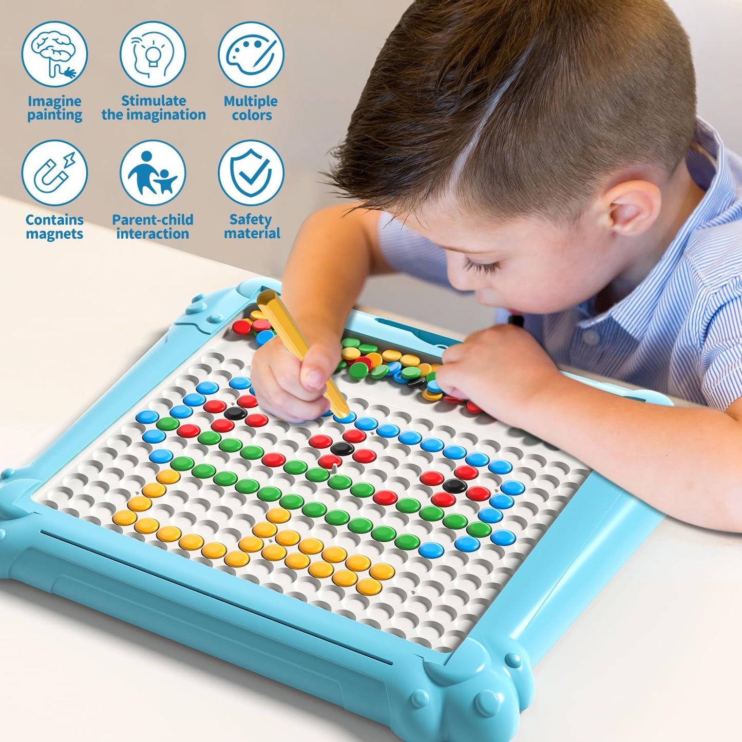 Ci Vetch 2-in-1 Large Magnetic Drawing Board for Toddlers & Kids | Color & Number Maze