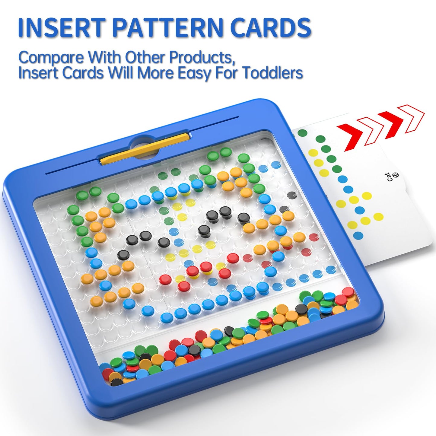 Ci Vetch Large Magnetic Dots Board for Toddlers – 12x12 Inch Magnetic Drawing Board with Pattern Cards