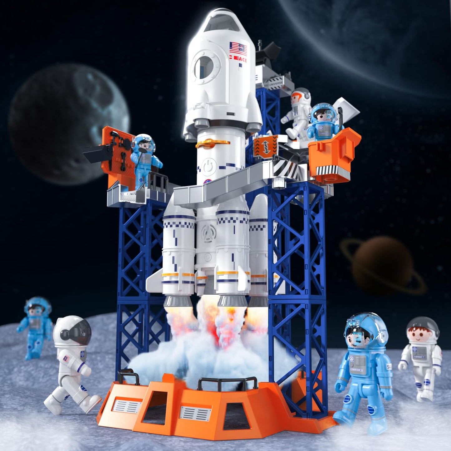 Ci Vetch Rocket Launcher Space Shuttle Toy – 2-in-1 STEM Building Set for Kids (Ages 3–9)