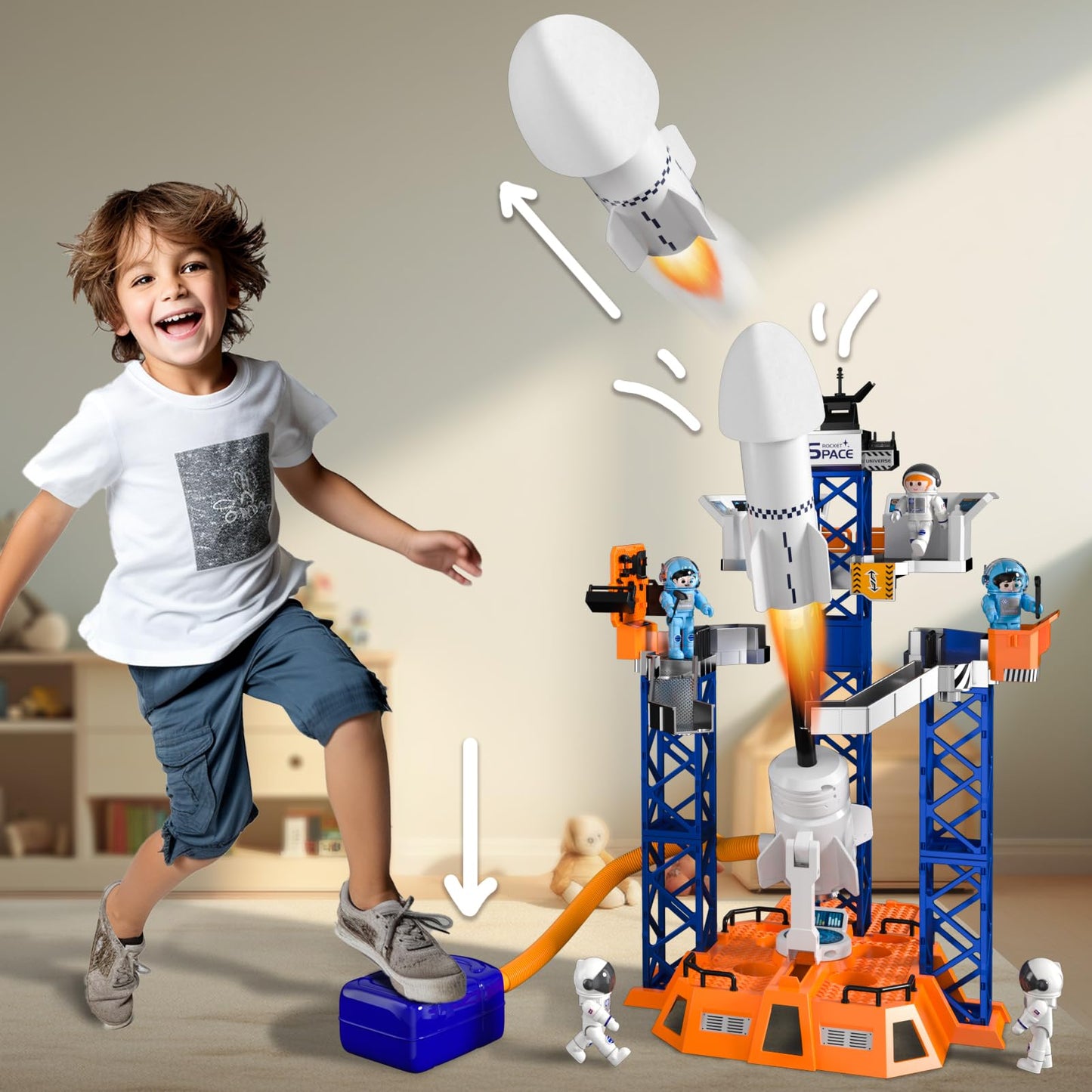 Ci Vetch Rocket Launcher Space Shuttle Toy – 2-in-1 STEM Building Set for Kids (Ages 3–9)