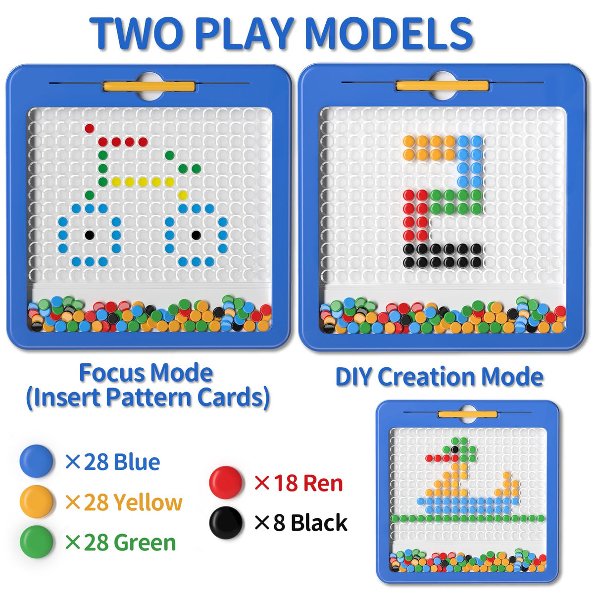 Ci Vetch Large Magnetic Dots Board for Toddlers – 12x12 Inch Magnetic Drawing Board with Pattern Cards