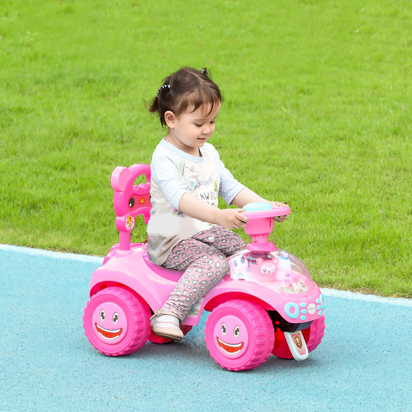AIYAPLAY Ride on Toy, Foot to Floor Design with Music, Light, Horn