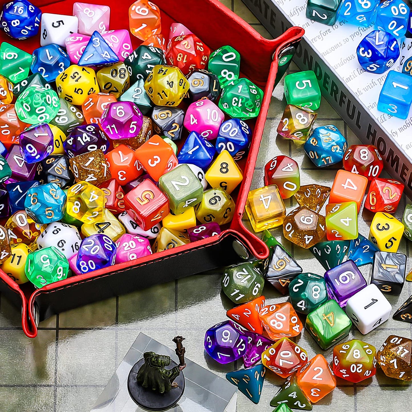 CiaraQ Polyhedral Dice Set – 140-Piece DND RPG Dice, Mixed Colors