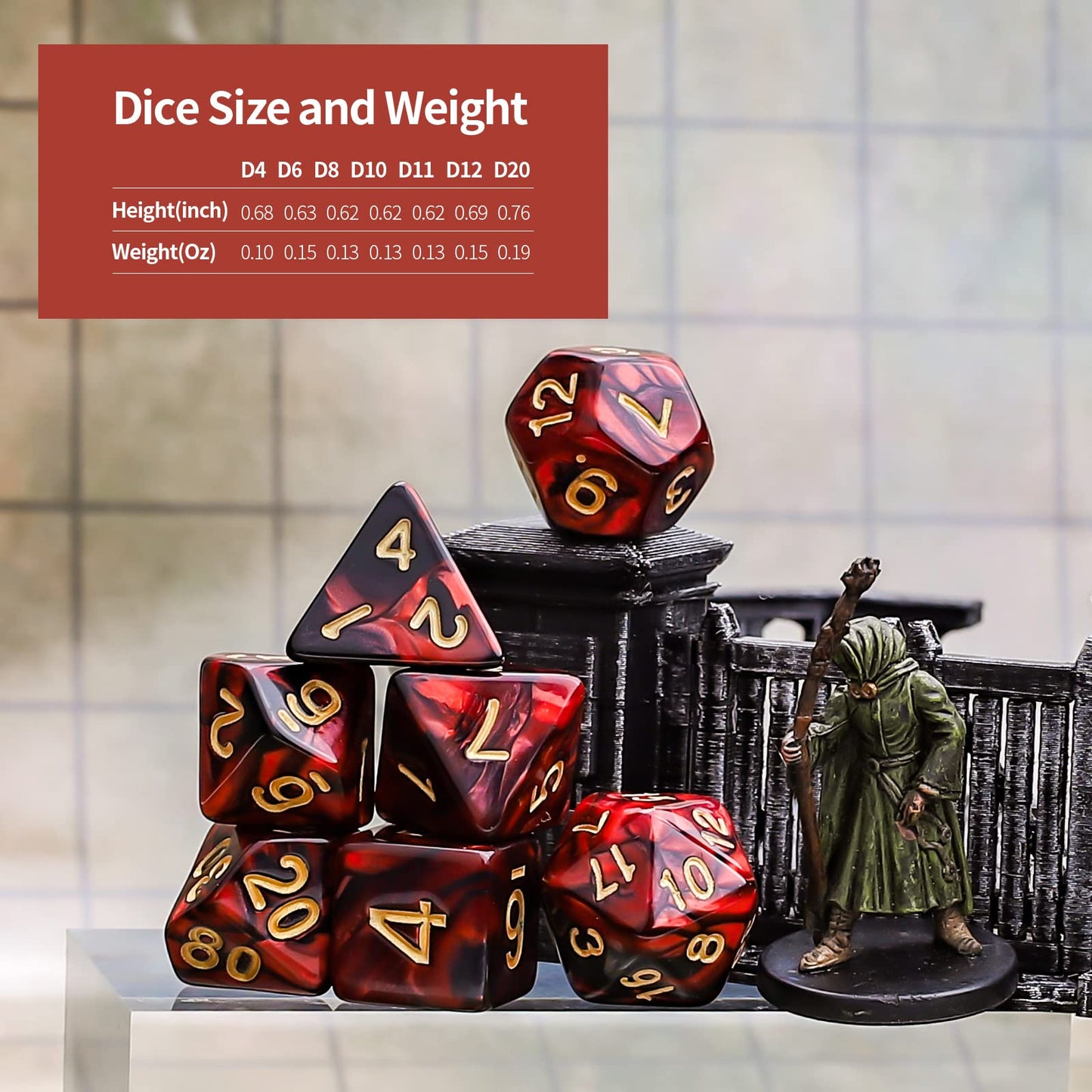 CiaraQ Polyhedral Dice Set – 35pc Double-Color DND RPG Dice for Dungeons & Dragons