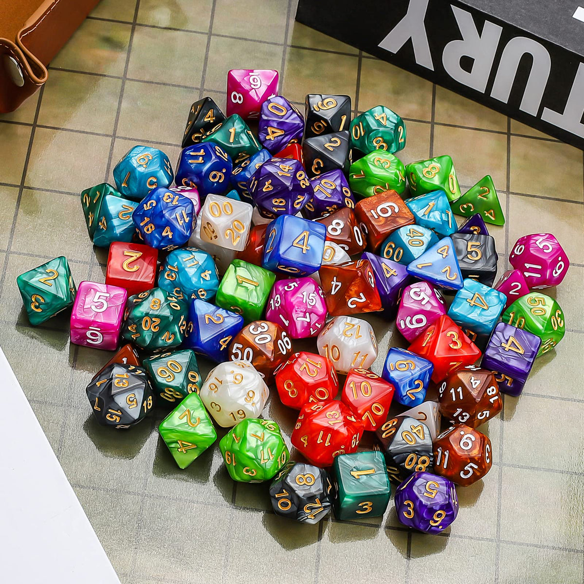 CiaraQ Polyhedral Dice Set – 70-Piece Multi-Color D&D Dice for RPGs