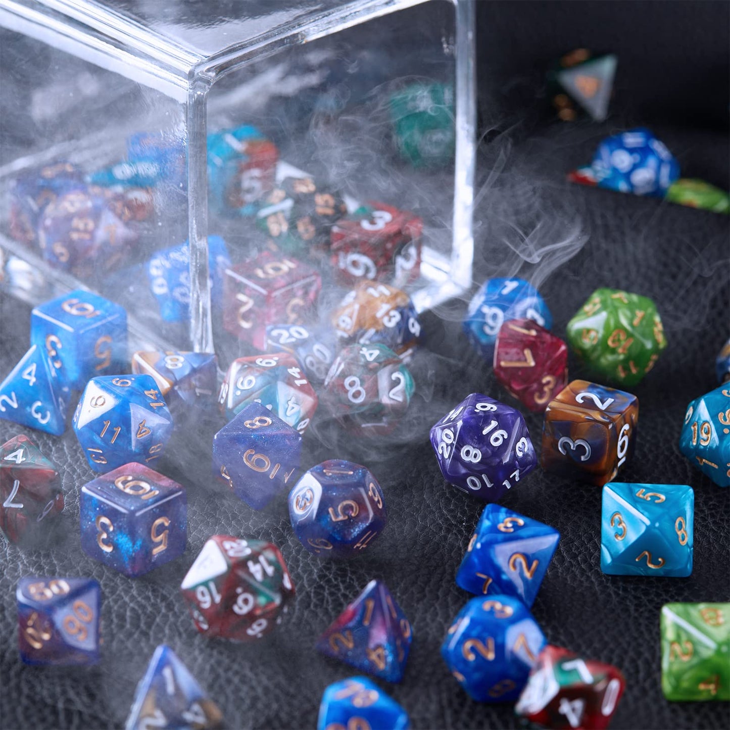 CiaraQ 182-Piece DND Dice Kit: 26 Sets of Polyhedral Dice + Large Drawstring Bag