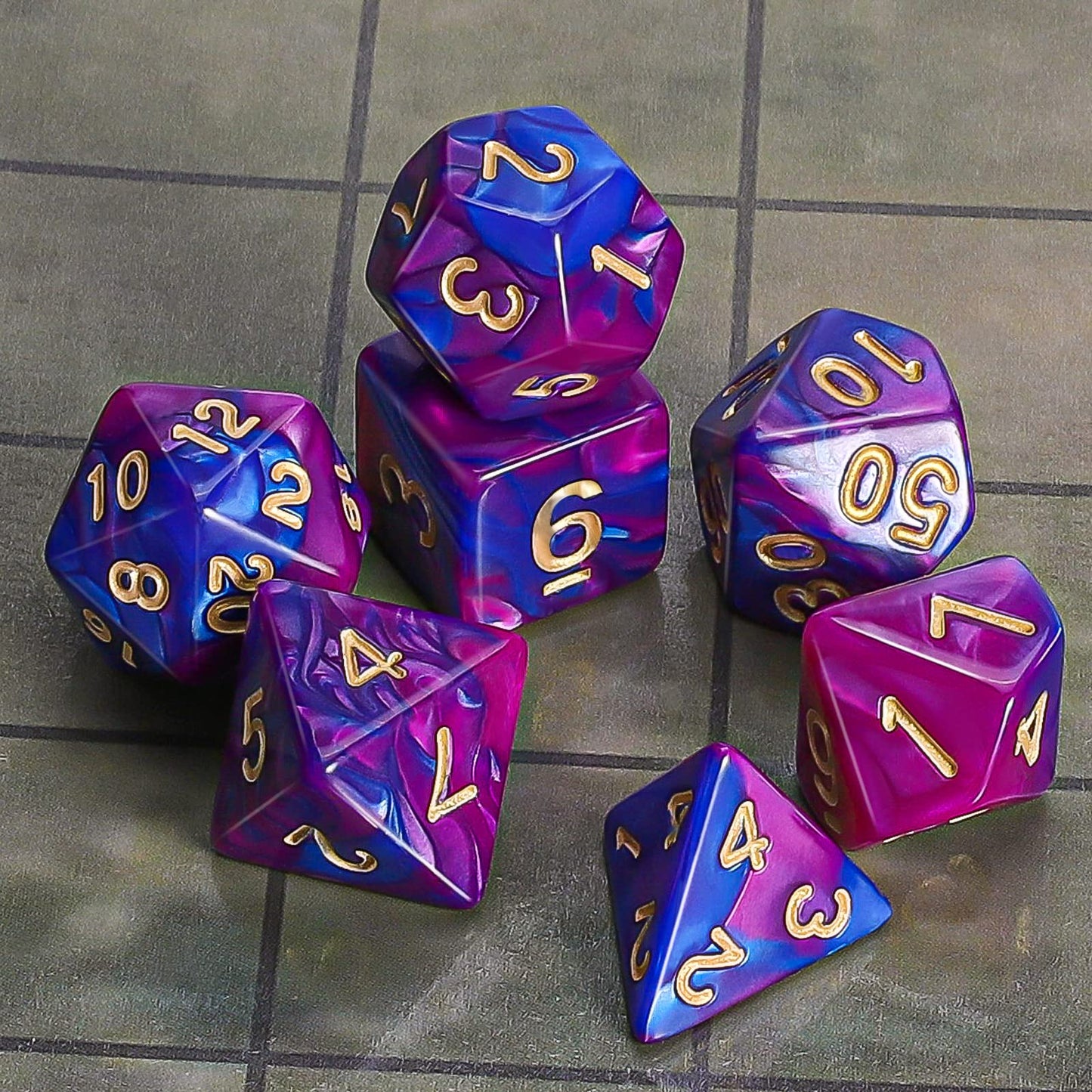 CiaraQ DND Polyhedral Dice Set with Black Dice Bag – D&D RPG Tabletop Dice