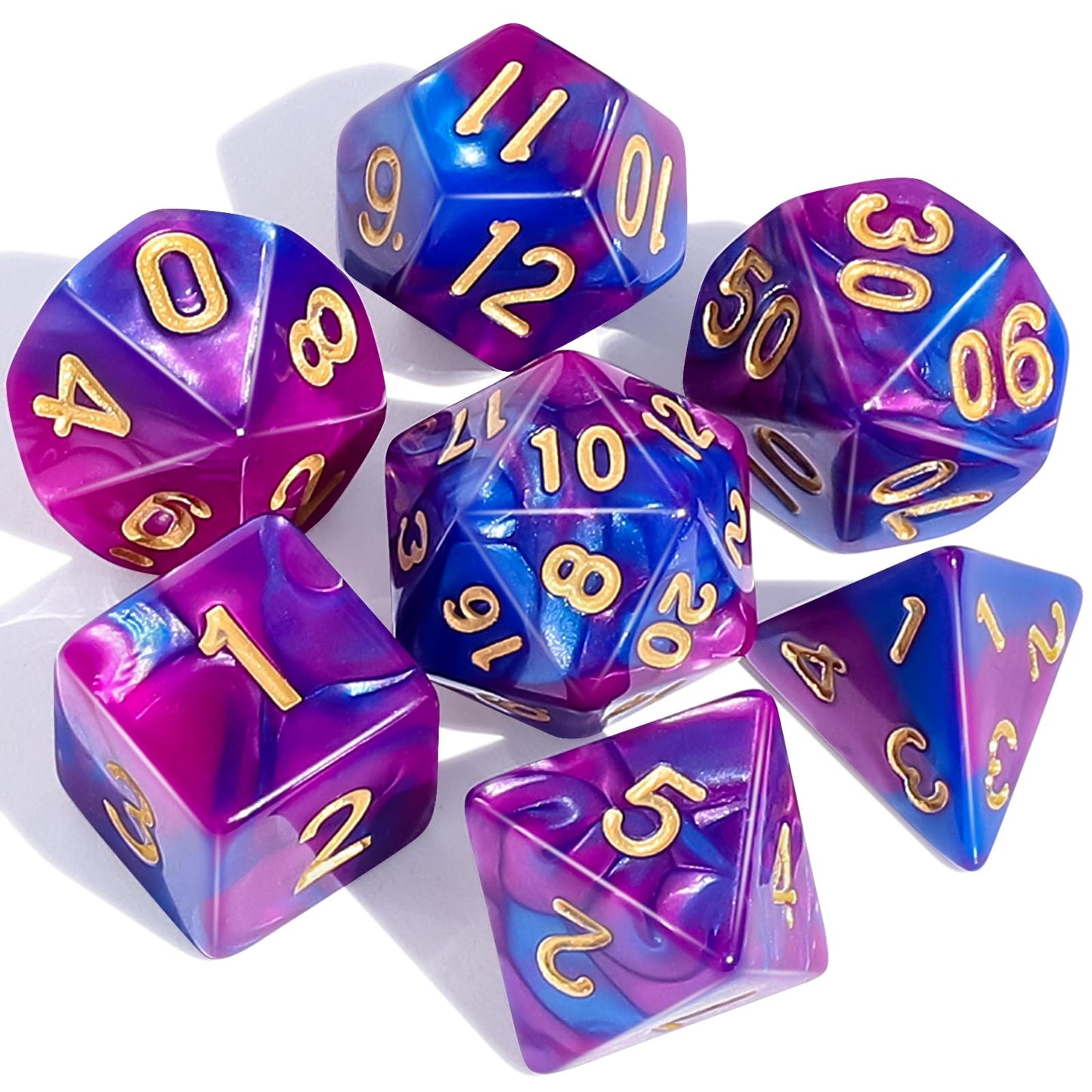 CiaraQ DND Polyhedral Dice Set with Black Dice Bag – D&D RPG Tabletop Dice
