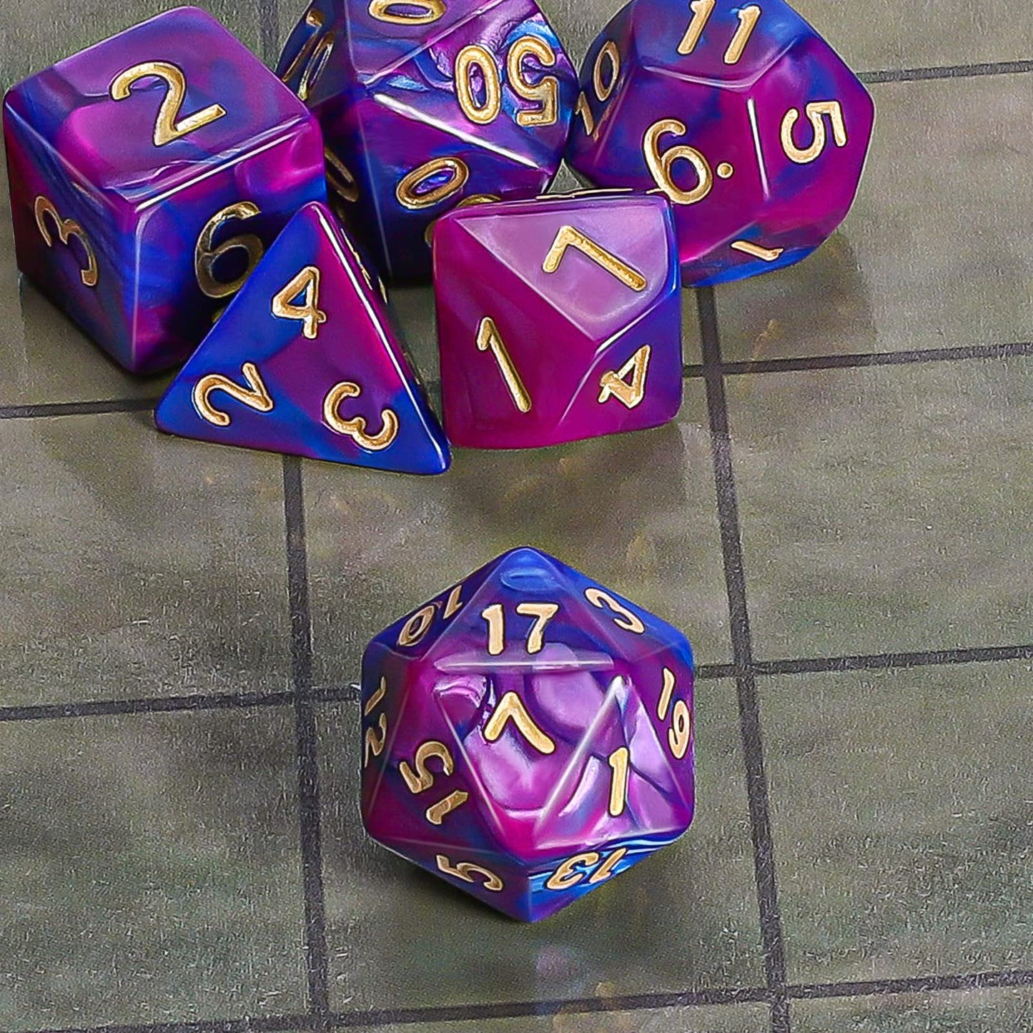 CiaraQ DND Polyhedral Dice Set with Black Dice Bag – D&D RPG Tabletop Dice