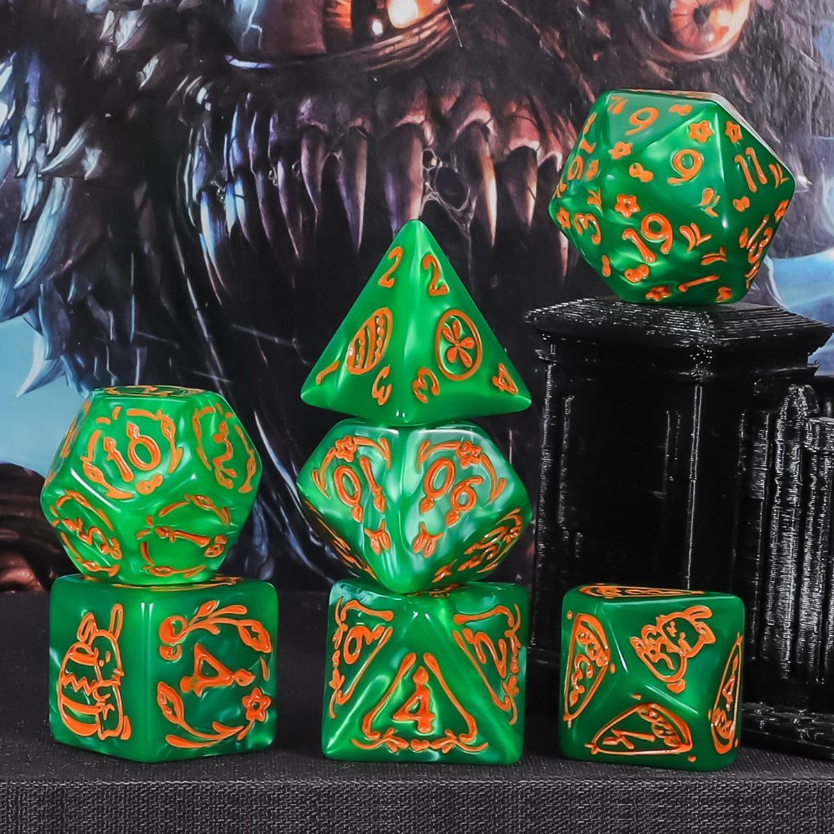 CiaraQ Polyhedral Dice Set – 35pcs Multi-Color DND RPG Dice with Velvet Bags