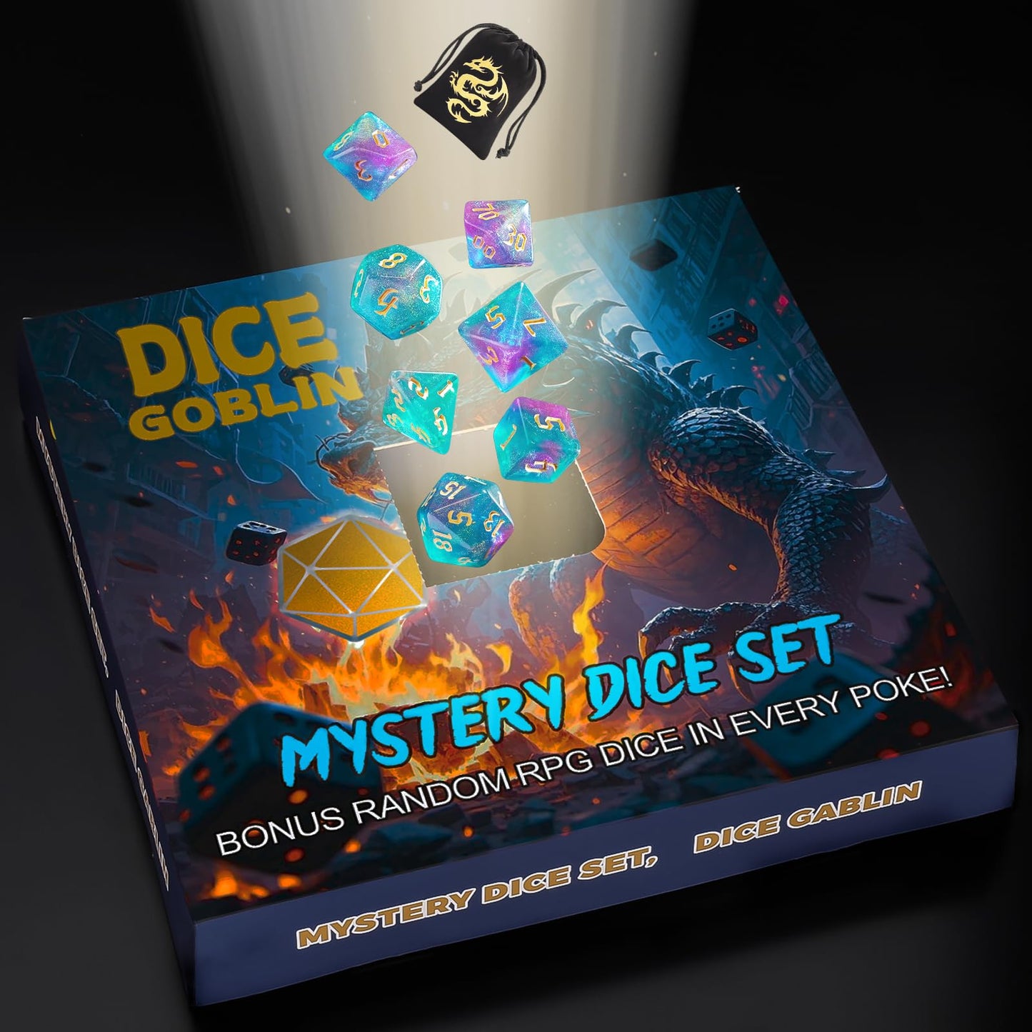 CiaraQ Polyhedral Dice Set - 63pc Random Color D&D RPG Dice