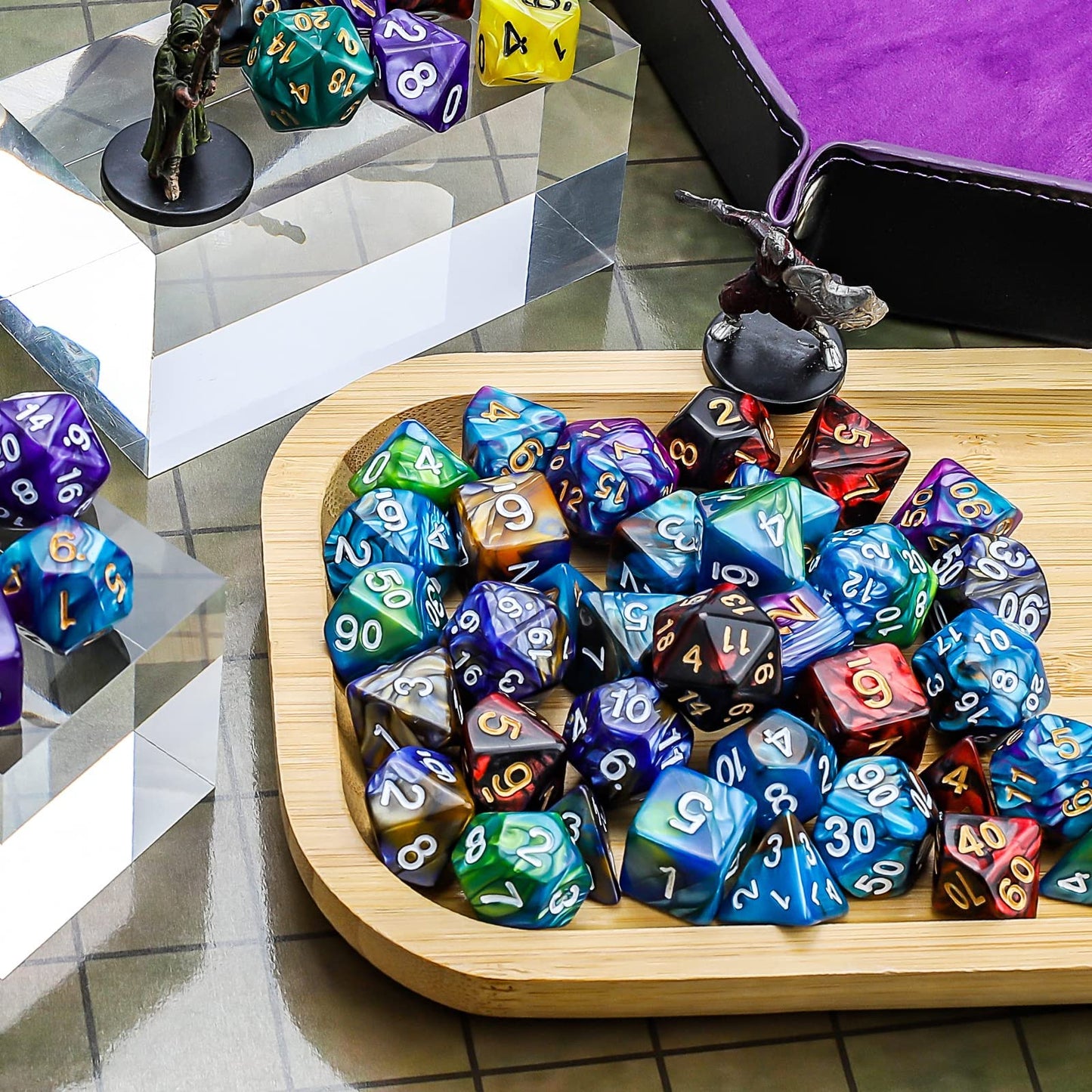 CiaraQ Polyhedral Dice Set – 35pc Double-Color DND RPG Dice for Dungeons & Dragons