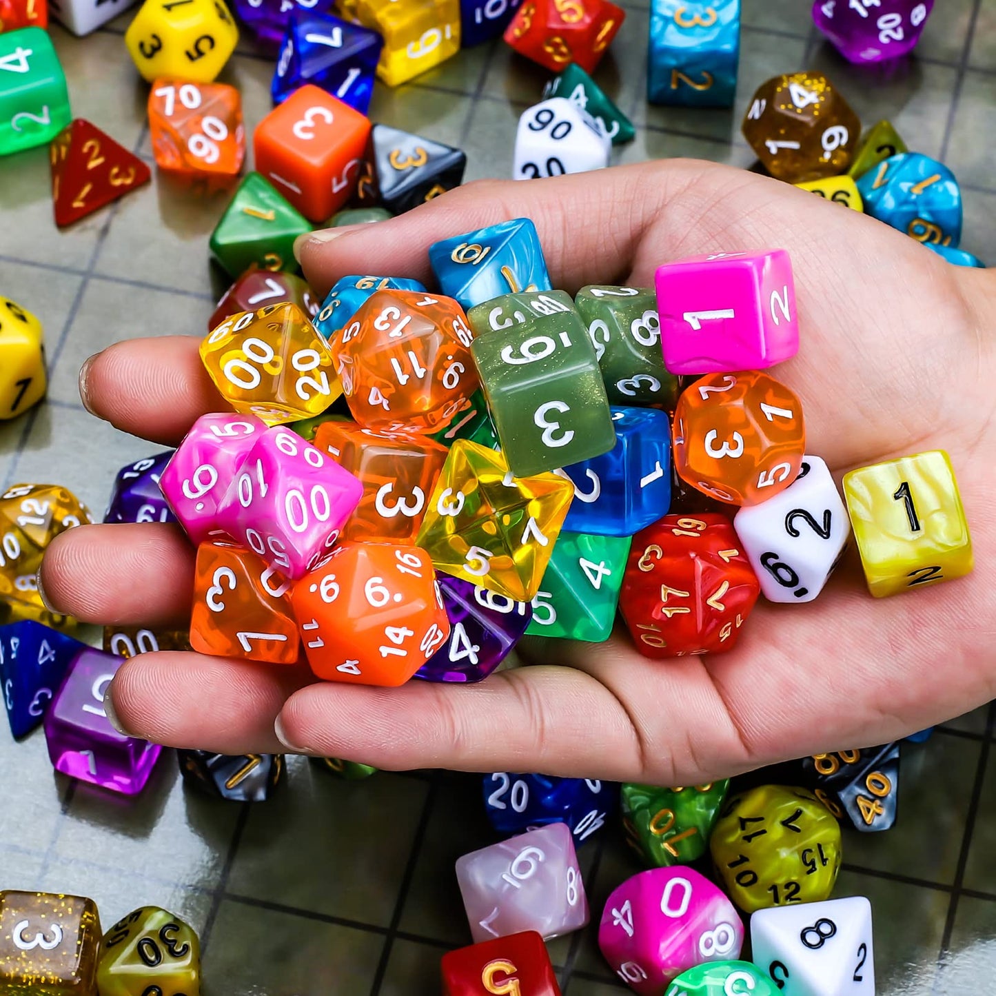 CiaraQ Polyhedral Dice Set – 140-Piece DND RPG Dice, Mixed Colors