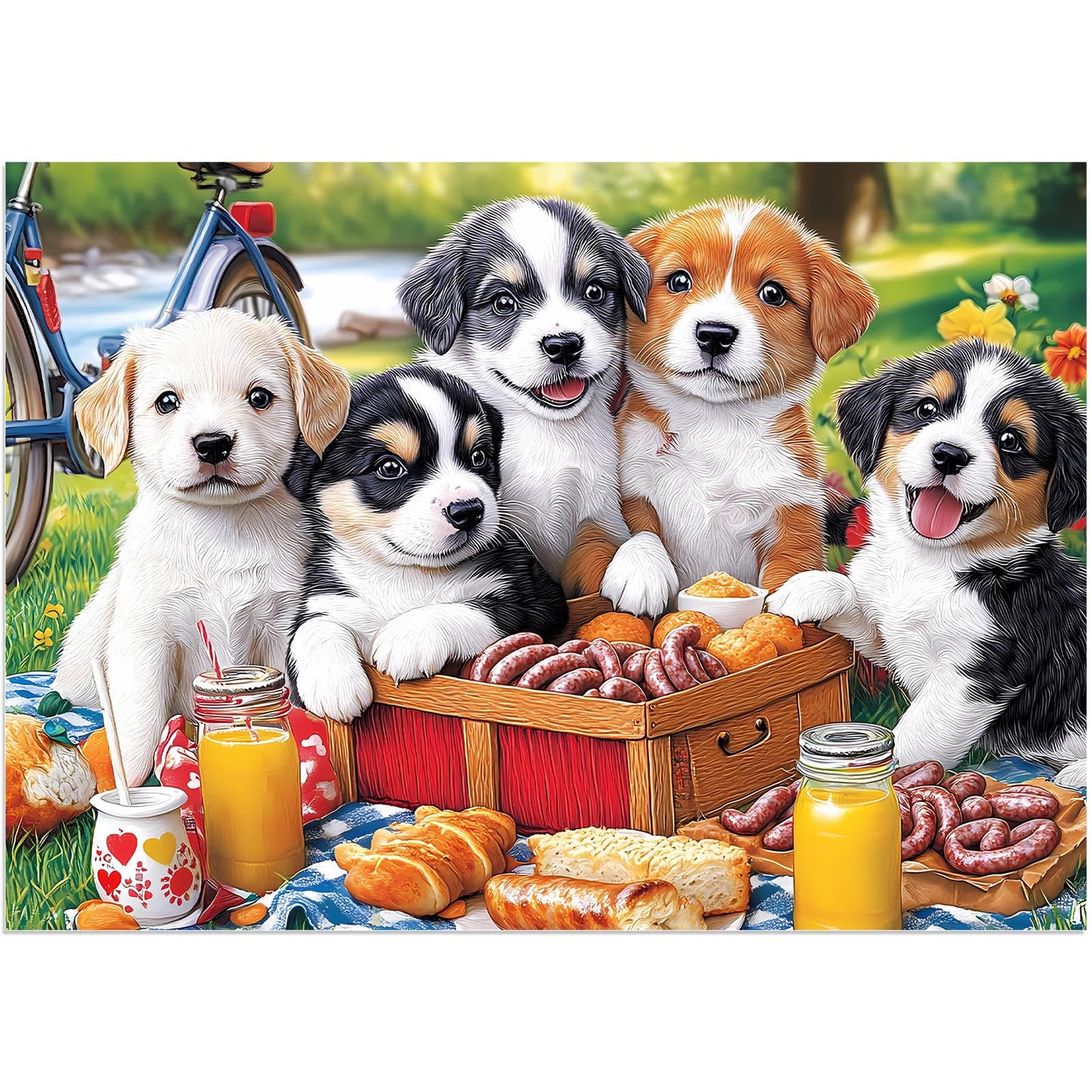 Ciavotie Puppies Picnic 100-Piece Puzzle — Family Fun for Kids & Adults