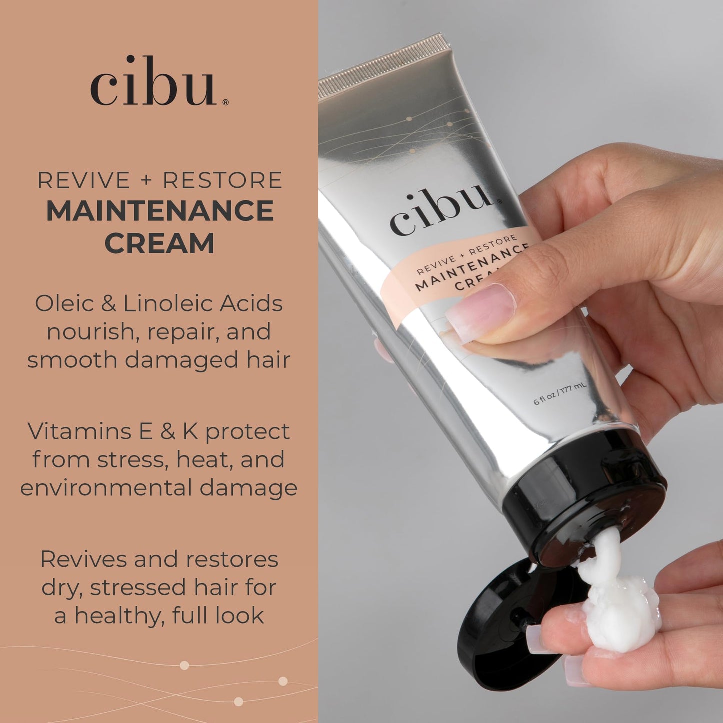 CIBU Revive and Restore Maintenance Cream – Heat Protectant for Hair