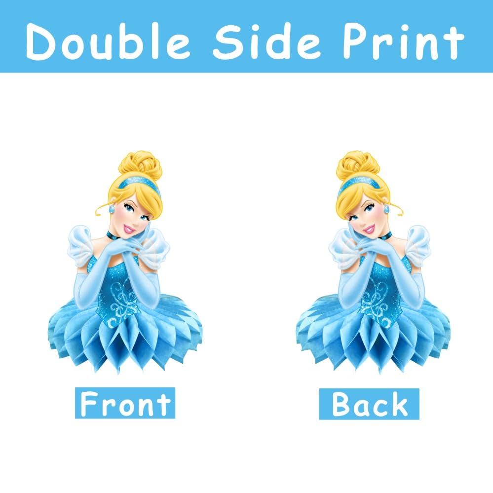 CICICO 8Pcs Cinderela Table Centerpieces – Double-Sided Birthday Party Decor for Girls