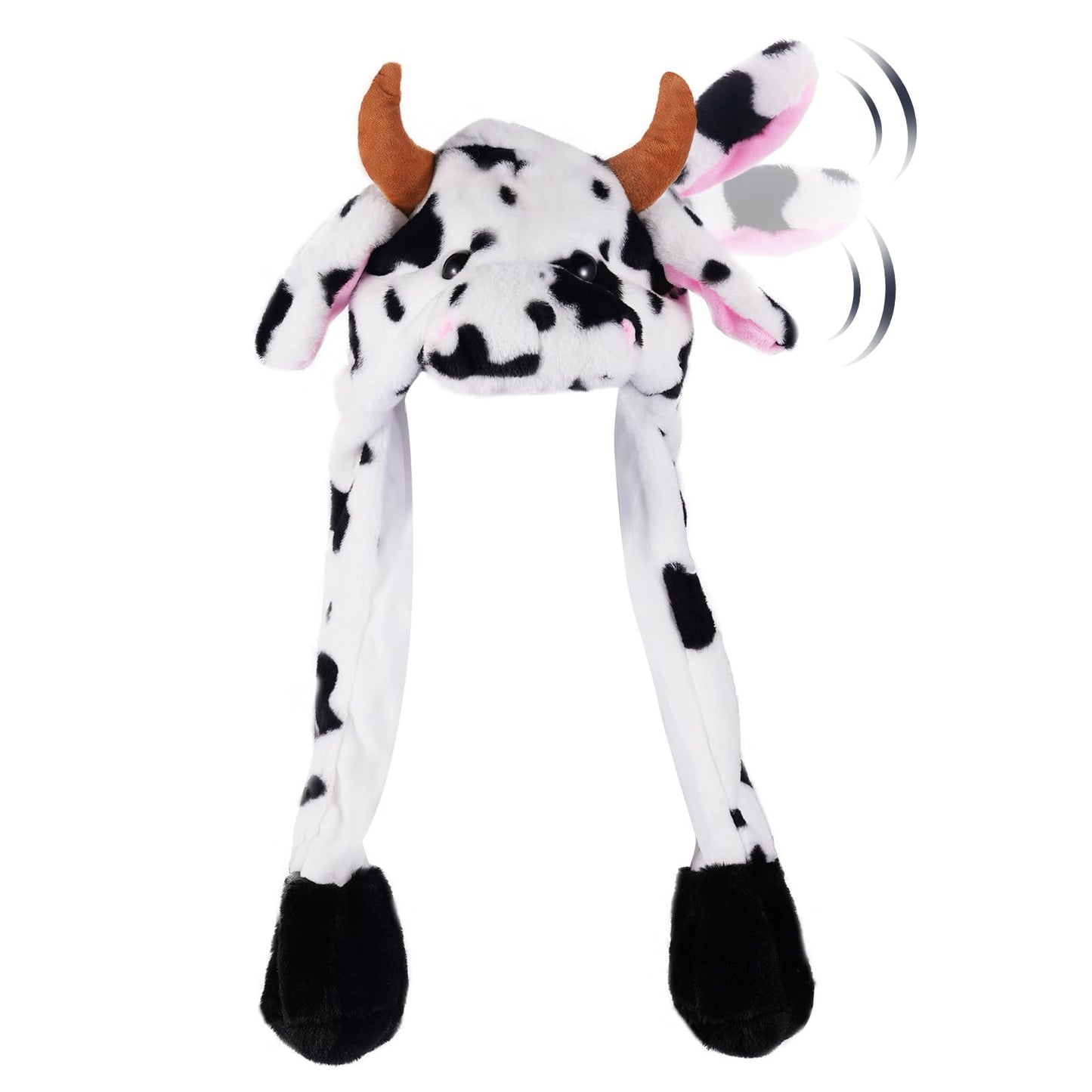 CICITOYWO Jumping Ear Cow Hat – Plush Beanie for Kids & Adults | Fun Cosplay Gift