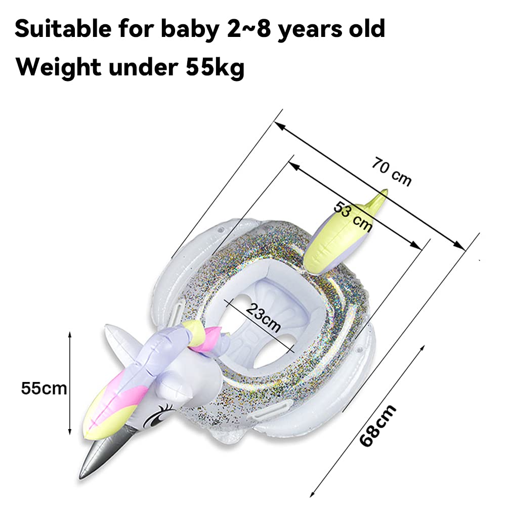 CICITOYWO Toddler Pool Float – Unicorn Glitter with Handle for 2–8 Years