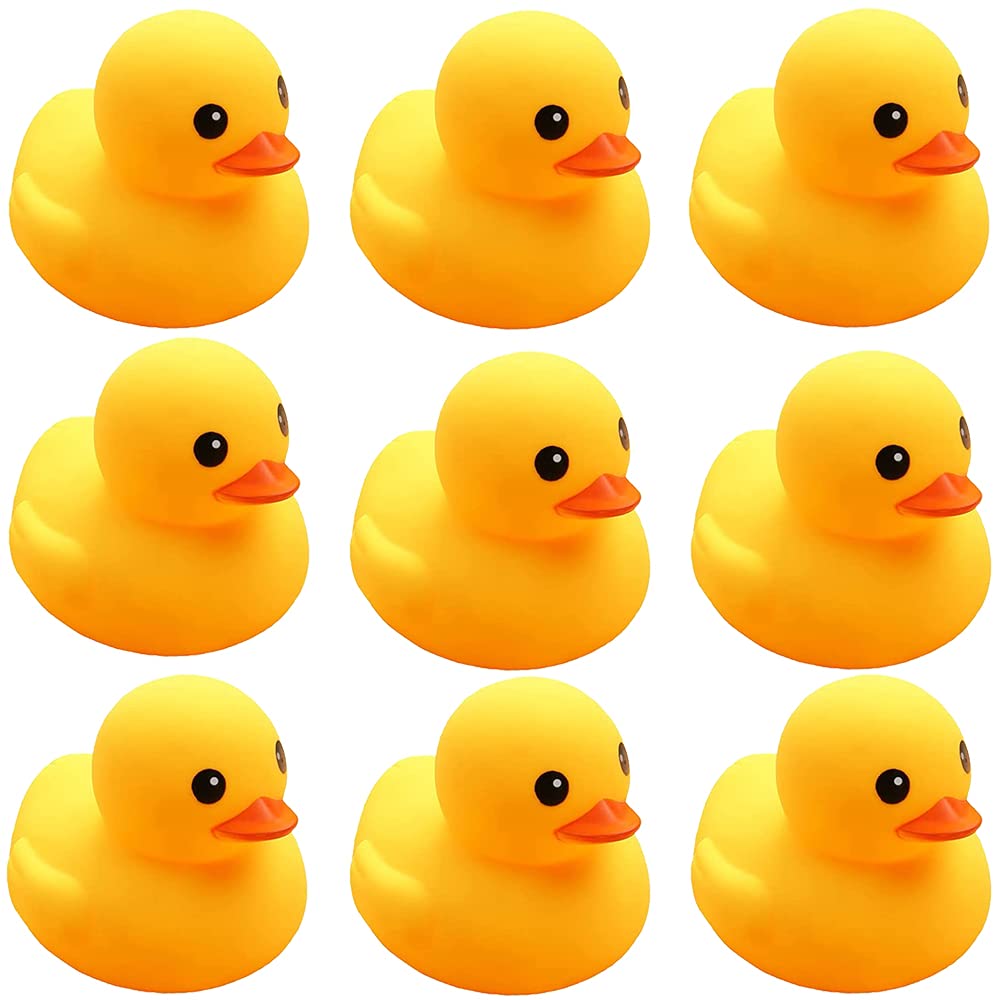 CICITOYWO Yellow Rubber Ducks – 10pcs Bath Toys for Toddlers, Baby Showers & Party Decor