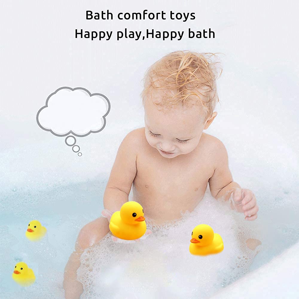 CICITOYWO Yellow Rubber Ducks – 10pcs Bath Toys for Toddlers, Baby Showers & Party Decor