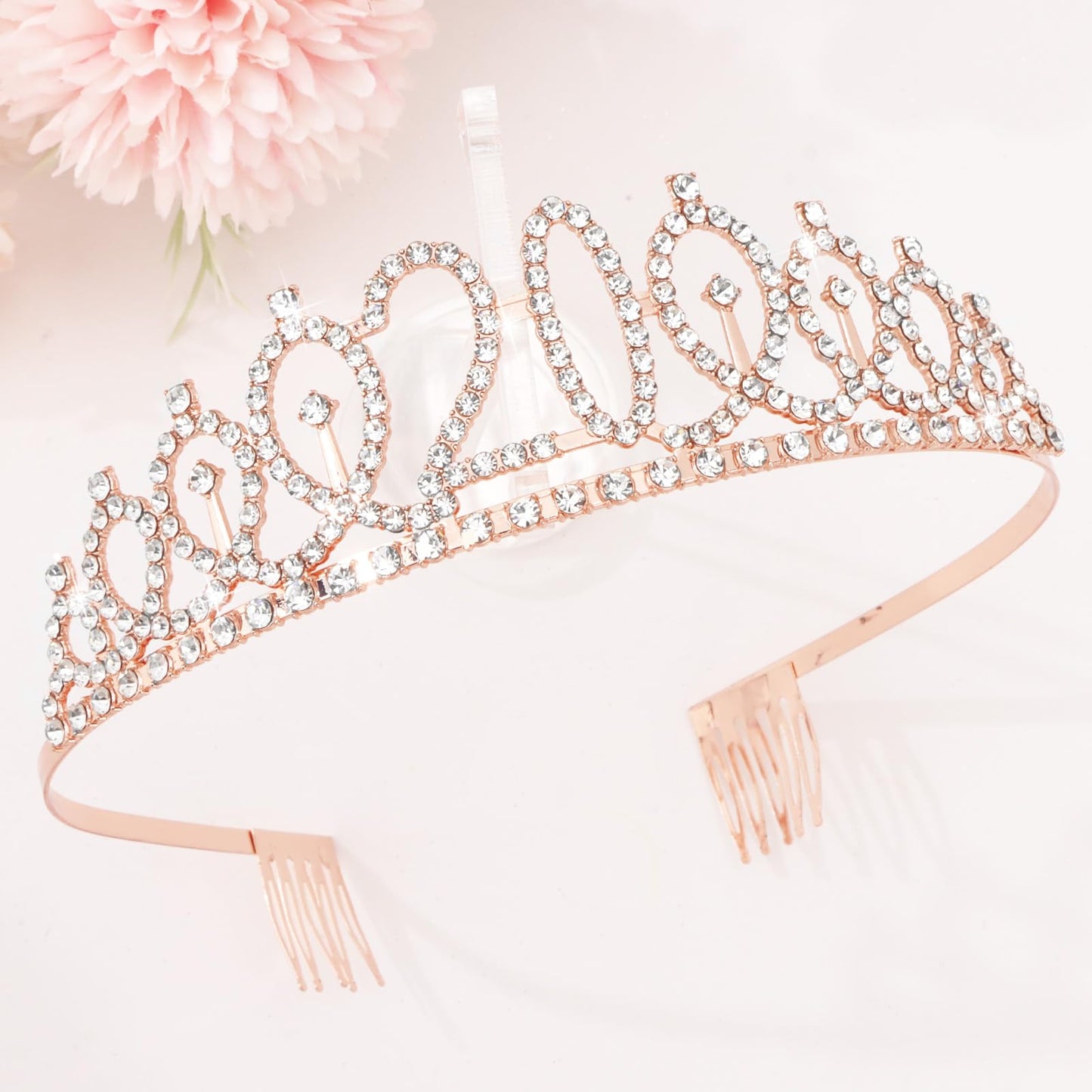 CIEHER 20th Birthday Crown & Sash — Rose Gold for Girls