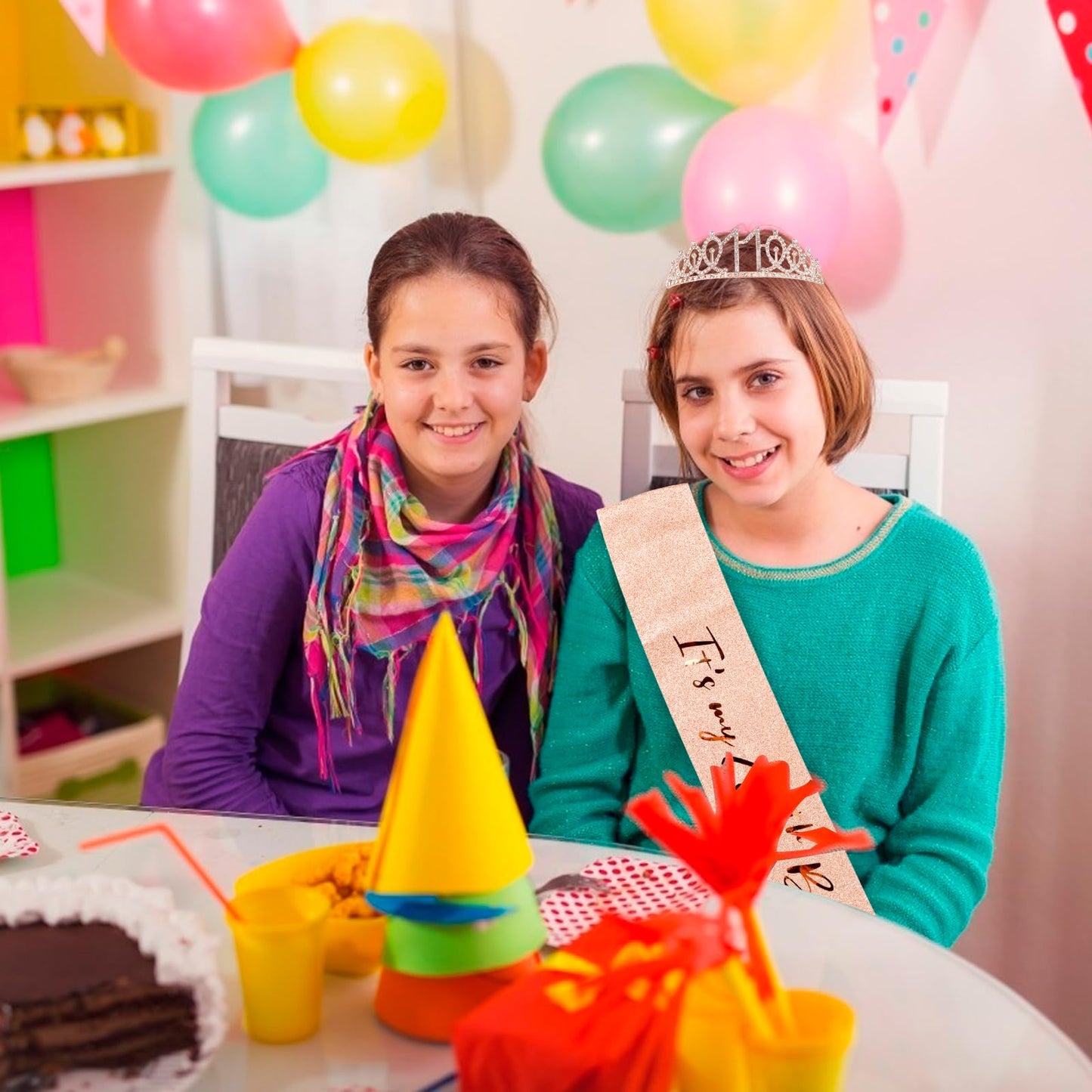 CIEHER 11th Birthday Crown + Sash Set | It's My Birthday Accessories