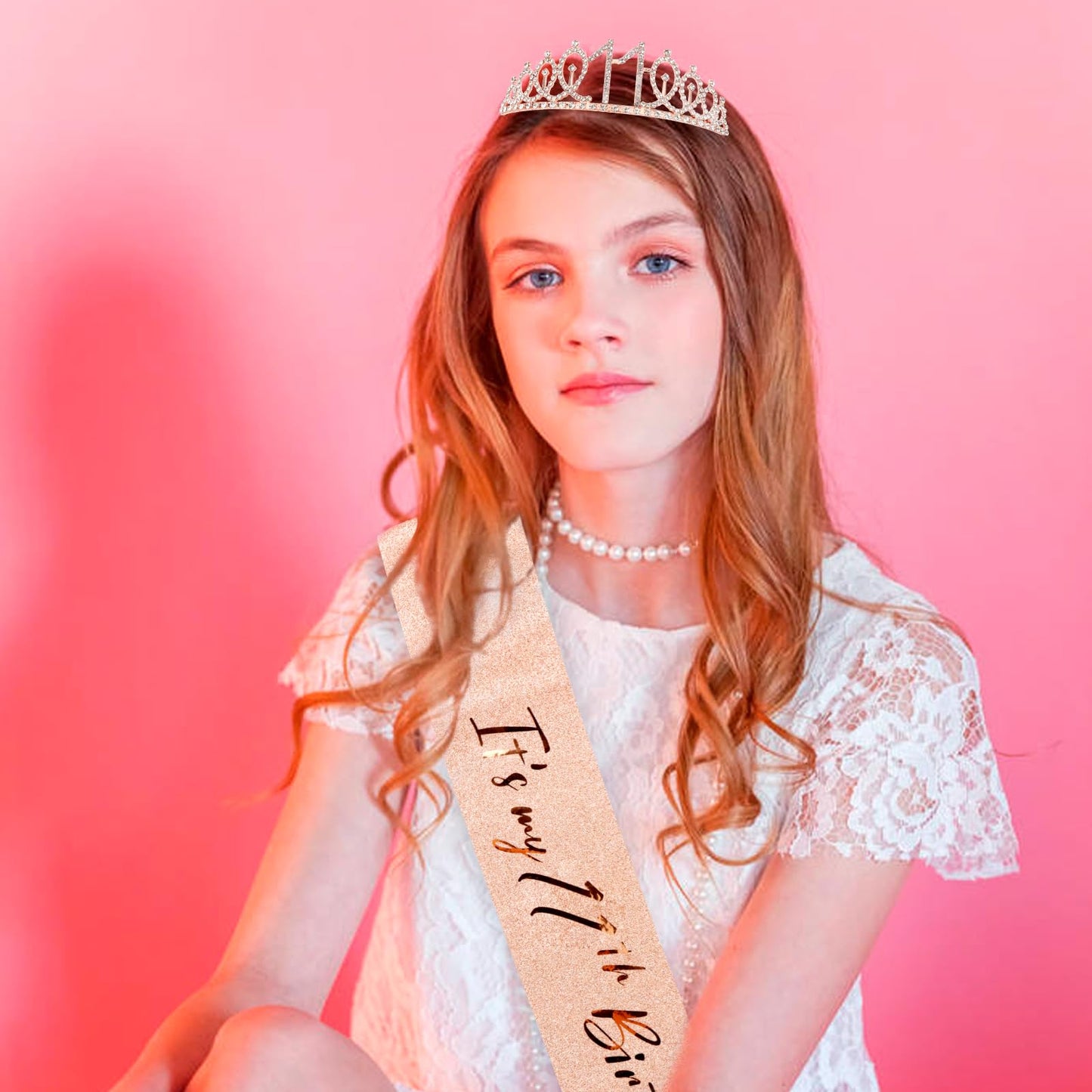 CIEHER 11th Birthday Crown + Sash Set | It's My Birthday Accessories