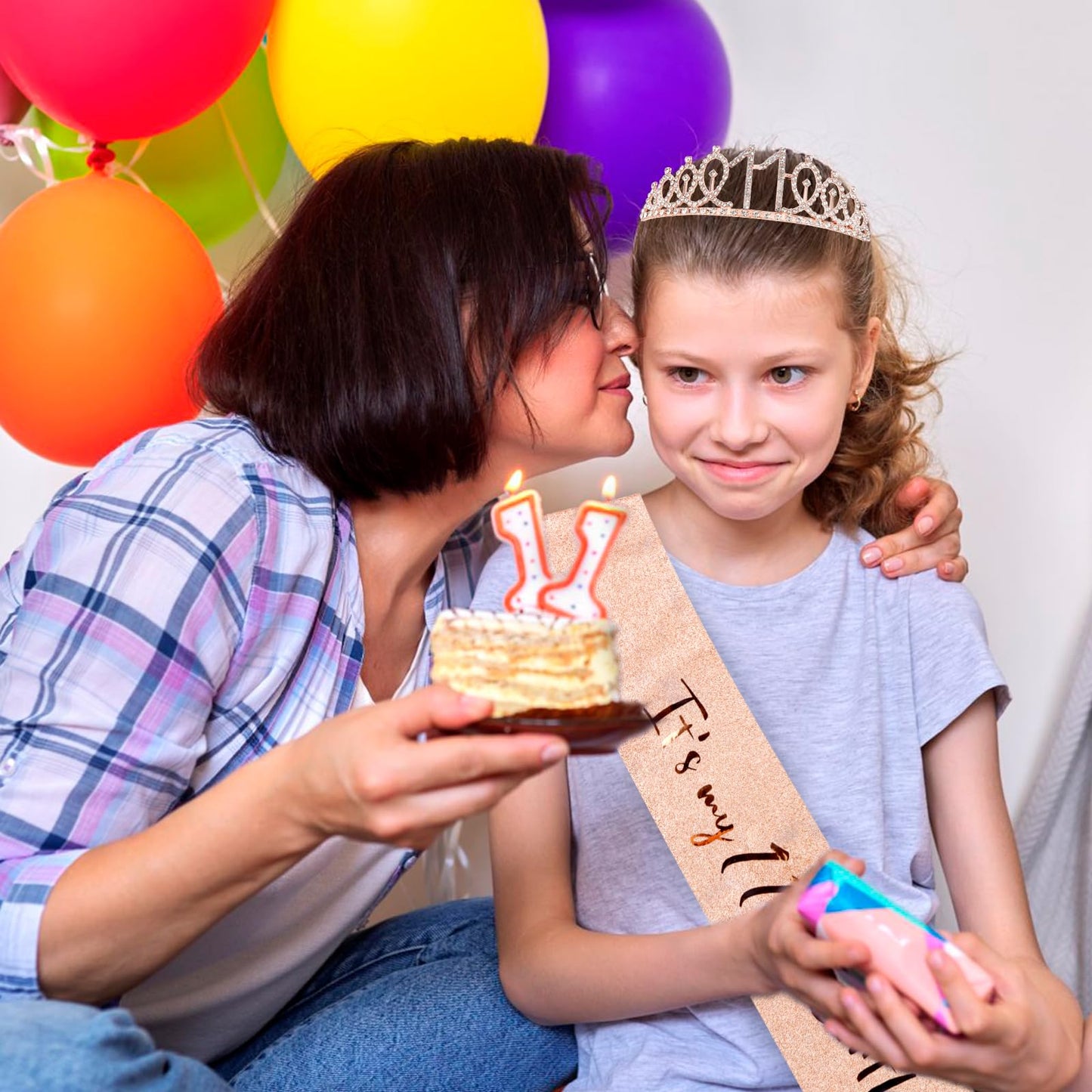 CIEHER 11th Birthday Crown + Sash Set | It's My Birthday Accessories